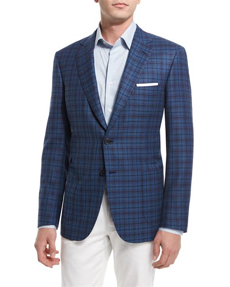 mens burberry blue plaid sport coat|Men’s Coats .